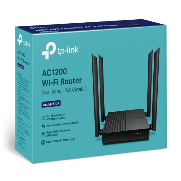 TP-Link Archer C64 - Router Dual Band AC1200 con Ports Gigabit