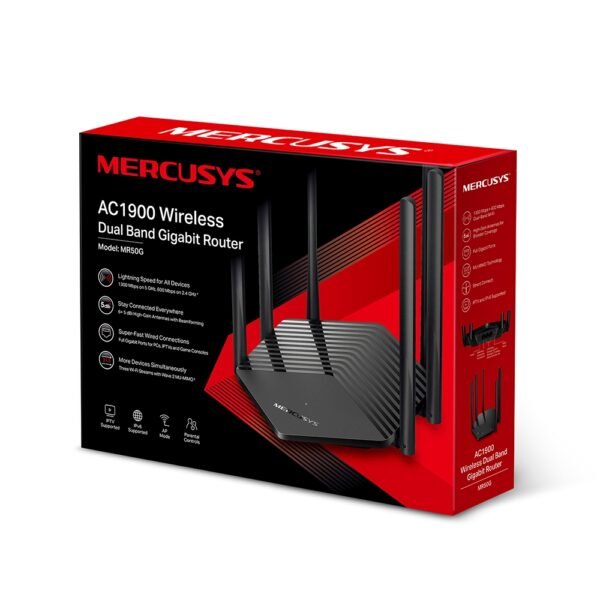 Mercusys MR50G - Router WiFi 6 AX3000 Dual-Band con 4 Antenas y Puerto 2.5G
