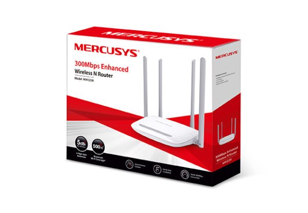 Mercusys MW325R - Router WiFi N300 con 4 Antenas de Alto Alcance