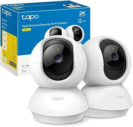 TP-Link Tapo C210 – Pack de 2 Cámaras de Seguridad Wi-Fi 2K Pan/Tilt