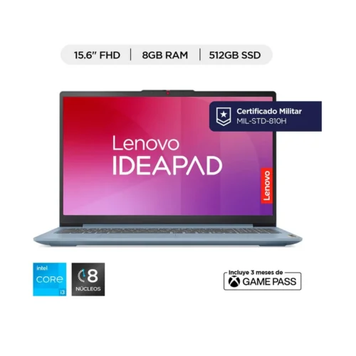 Portátil Lenovo IdeaPad Slim 3 15IAN8 Intel Core i3-N305 / 8GB RAM / 512GB SSD / 15.6" FHD Azul
