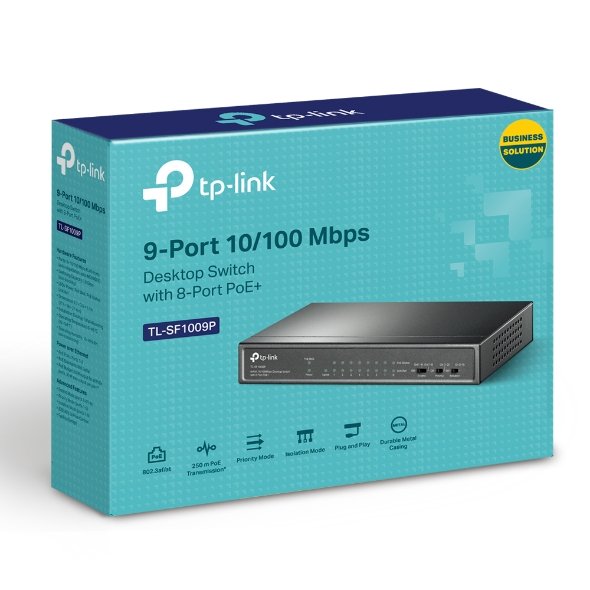 TP-Link TL-SF1009P - Switch Fast Ethernet 9 Puertos con 8 Puertos PoE (IEEE 802.3af)
