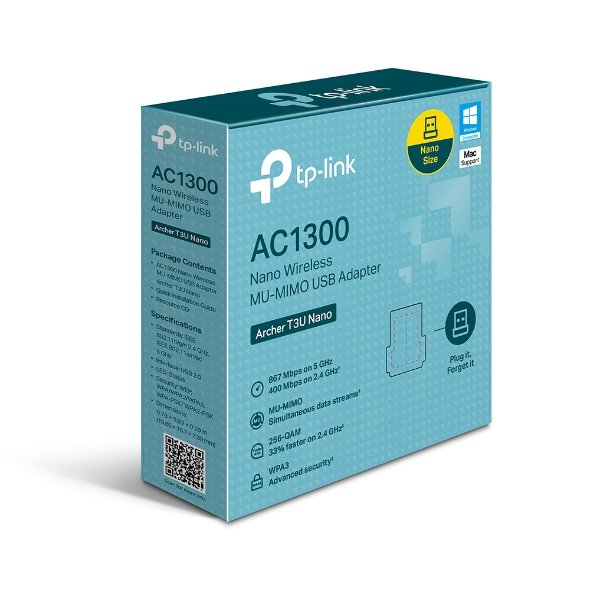 TP-Link Archer T3U Nano - Adaptador WiFi USB 3.0 AC1300 Dual Band