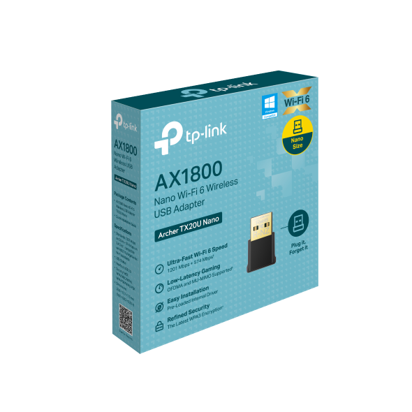 TP-Link Archer TX20U Nano - Adaptador WiFi 6 USB AX1800 Dual Band