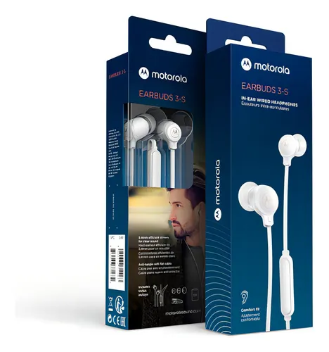 Motorola Earbuds 3-S – Auriculares In-Ear con Cable y Micrófono Integrado