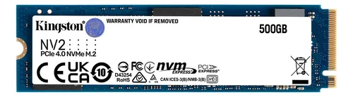 Unidad de Estado Sólido Kingston NV2 500GB – M.2 2280 PCIe 4.0 NVMe