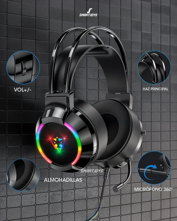 Diadema Gaming RGB G606 – Auriculares con Micrófono y Luces LED
