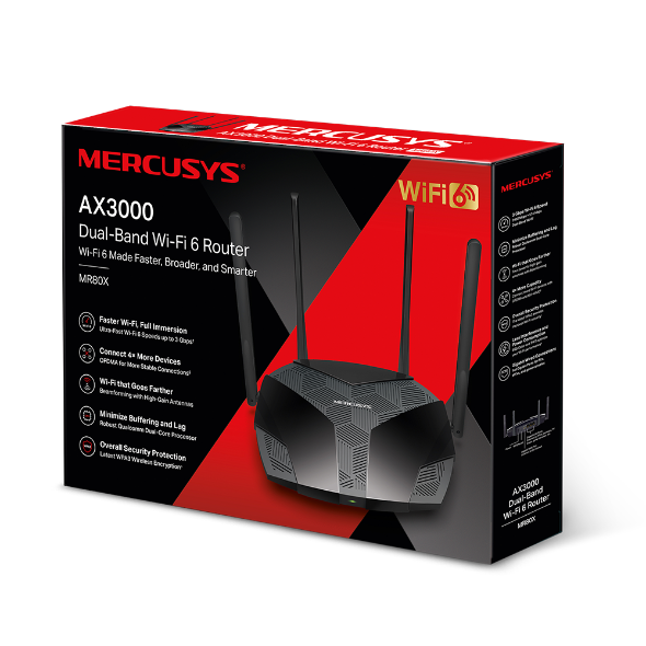 Mercusys MR80X - Sistema Mesh WiFi 6 AX3000 Dual-Band