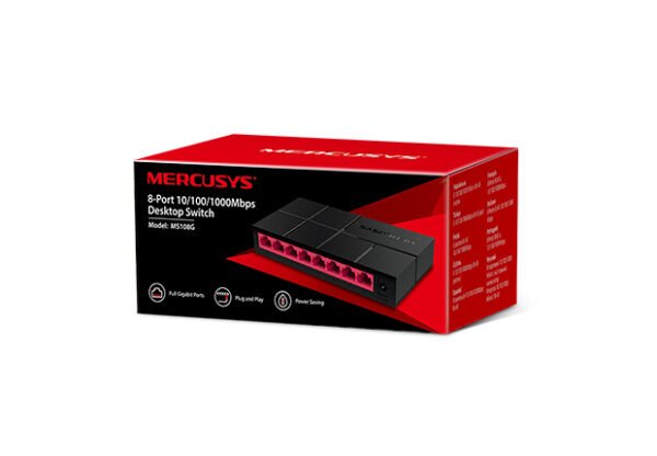Mercusys MS108G - Switch Gigabit de 8 Puertos Compacto y Sin Ruido