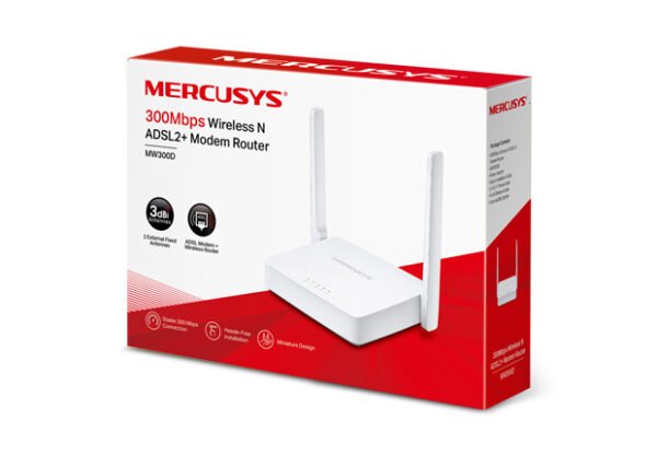 Mercusys MW300D - Router WiFi N300 con 2 Antenas Externas y Modo Repetidor