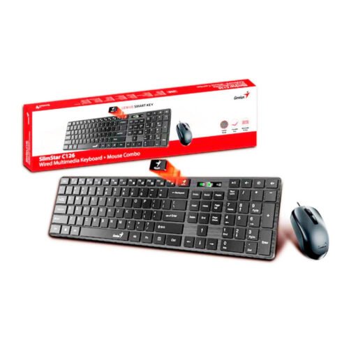 Combo Genius SlimStar C126 – Teclado y Mouse Alámbricos USB