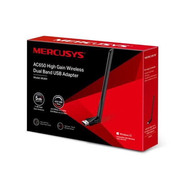 Mercusys MU6H - Adaptador WiFi USB AC600 Dual Band