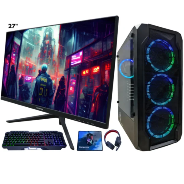 PC Gamer Ryzen 5 5600GT + RTX 3050 6GB – 16GB RAM, SSD 500GB, RGB, Monitor LG 24" 100Hz (9051-900-0365)