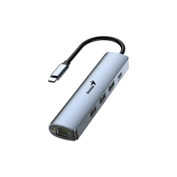 HUB GENIUS UH-545 5 EN 1 CON PUERTOS USB 3.0 Y ETHERNET