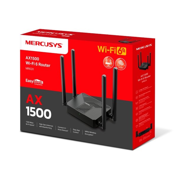 Router Mercusys MR62X – Wi-Fi 6 AX1800, Alta Velocidad y Cobertura Inteligente